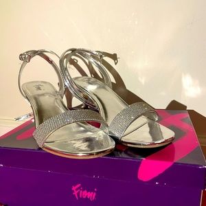Silver heels w/ rhinestones